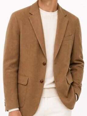 VINTAGE 70s Cricketeer Camel Hair Wool Blazer Jacket Tan L/XL